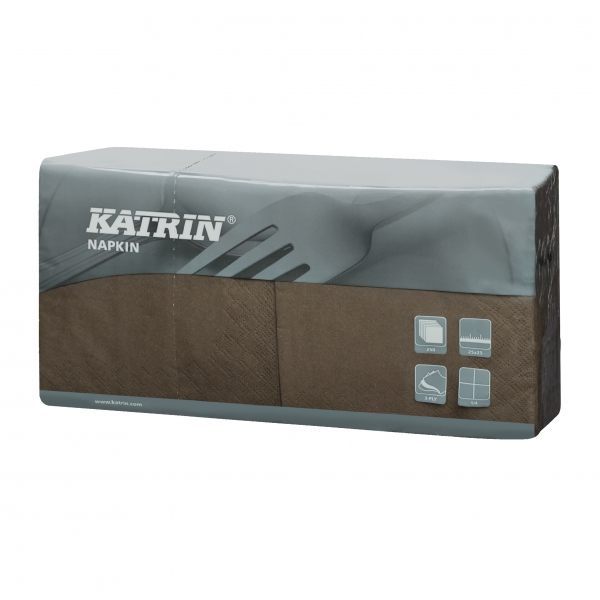 Mocca Katrin Premium Servietten papier 240mm 3-lagig 1/4 Falz