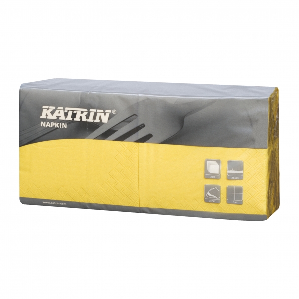 Gelb Katrin Premium Servietten papier 240mm 3-lagig 1/4 Falz