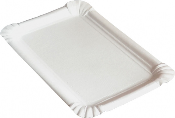 250 Pappteller Kuchenteller weiß eckig 10 x 16 cm Teller aus Pappe 52022 