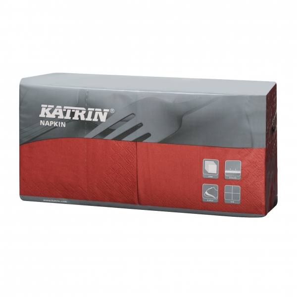 Bordeaux Katrin Premium Servietten papier 240mm 3-lagig 1/4 Falz