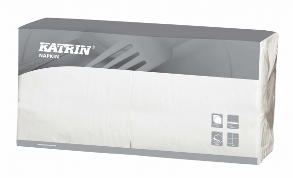 B3 Weiß Katrin Premium Servietten papier 330mm 3-lagig 1/4 Falz