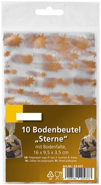 Bodenbeutel 160x95x35mm pp mit Motiv "Premium Sterne"