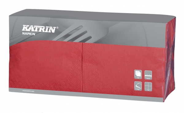 Rot Katrin Premium Servietten papier 330mm 3-lagig 1/4 Falz