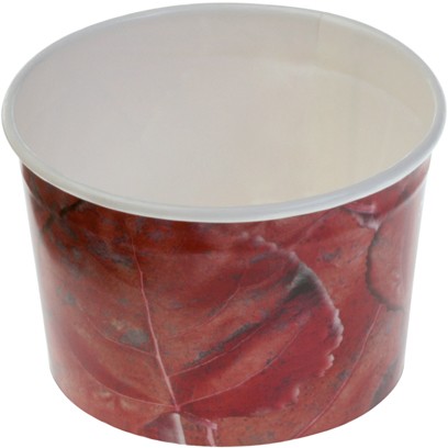 Bio Eisbecher 135ml rot aus Pappe, PLA, 75x50mm