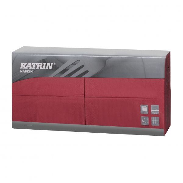 Bordeaux Katrin Premium Servietten papier 330mm 3-lagig 1/8 Falz