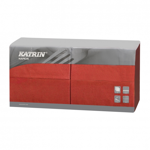 Rot Katrin Premium Servietten papier 330mm 3-lagig 1/8 Falz