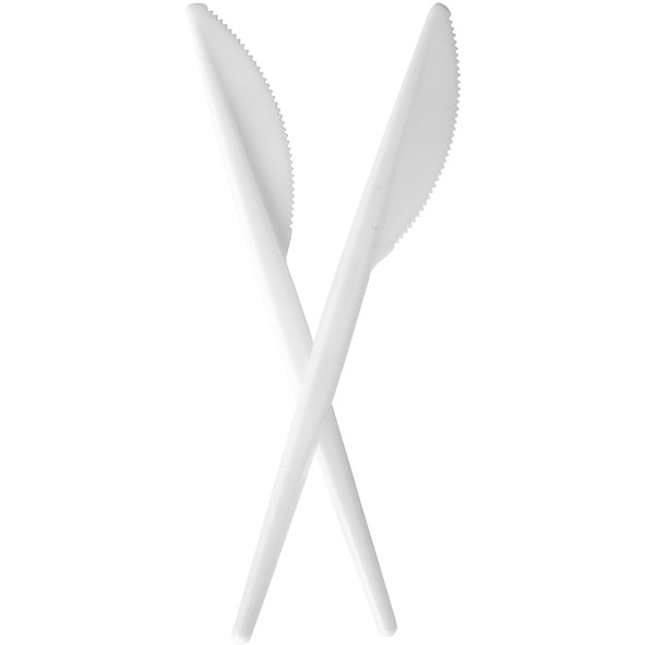 Mehrweg Messer aus Plastik weiß 17cm