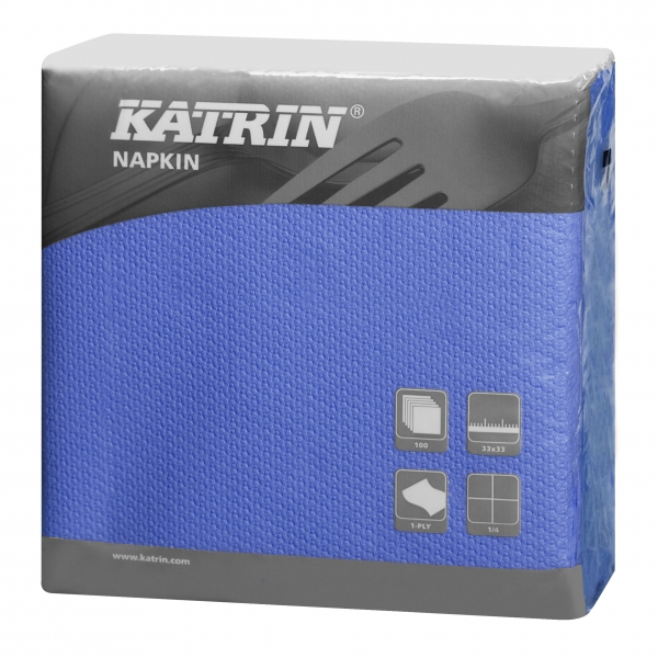 Blau Katrin Servietten papier 330mm 1-lagig 1/4 Falz