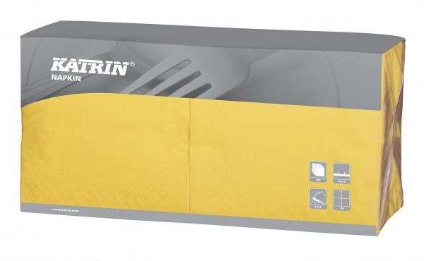 Gelb Katrin Premium Servietten papier 330mm 3-lagig 1/4 Falz