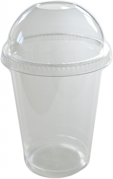 Sparset Smoothie Cups pet transparent 225ml + Smoothie Cups Domdeckel ohne Loch pet transparent