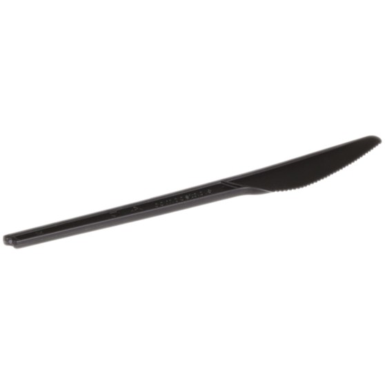 Mehrweg-Messer schwarz aus CPLA 168mm, kompostierbar