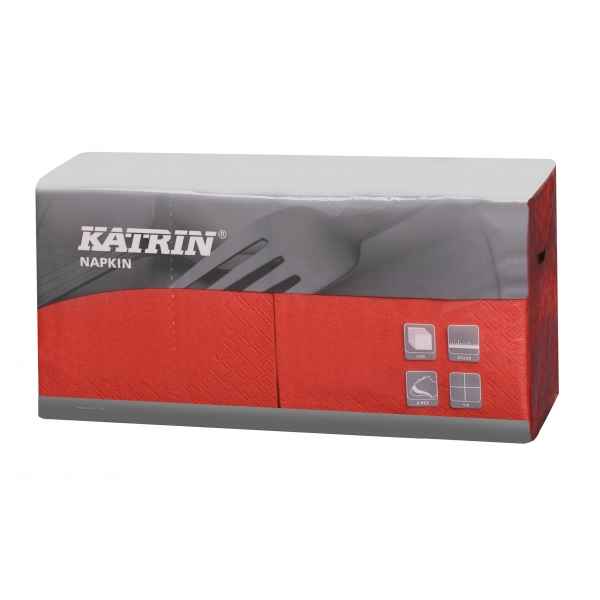 Rot Katrin Premium Servietten papier 240mm 3-lagig 1/4 Falz